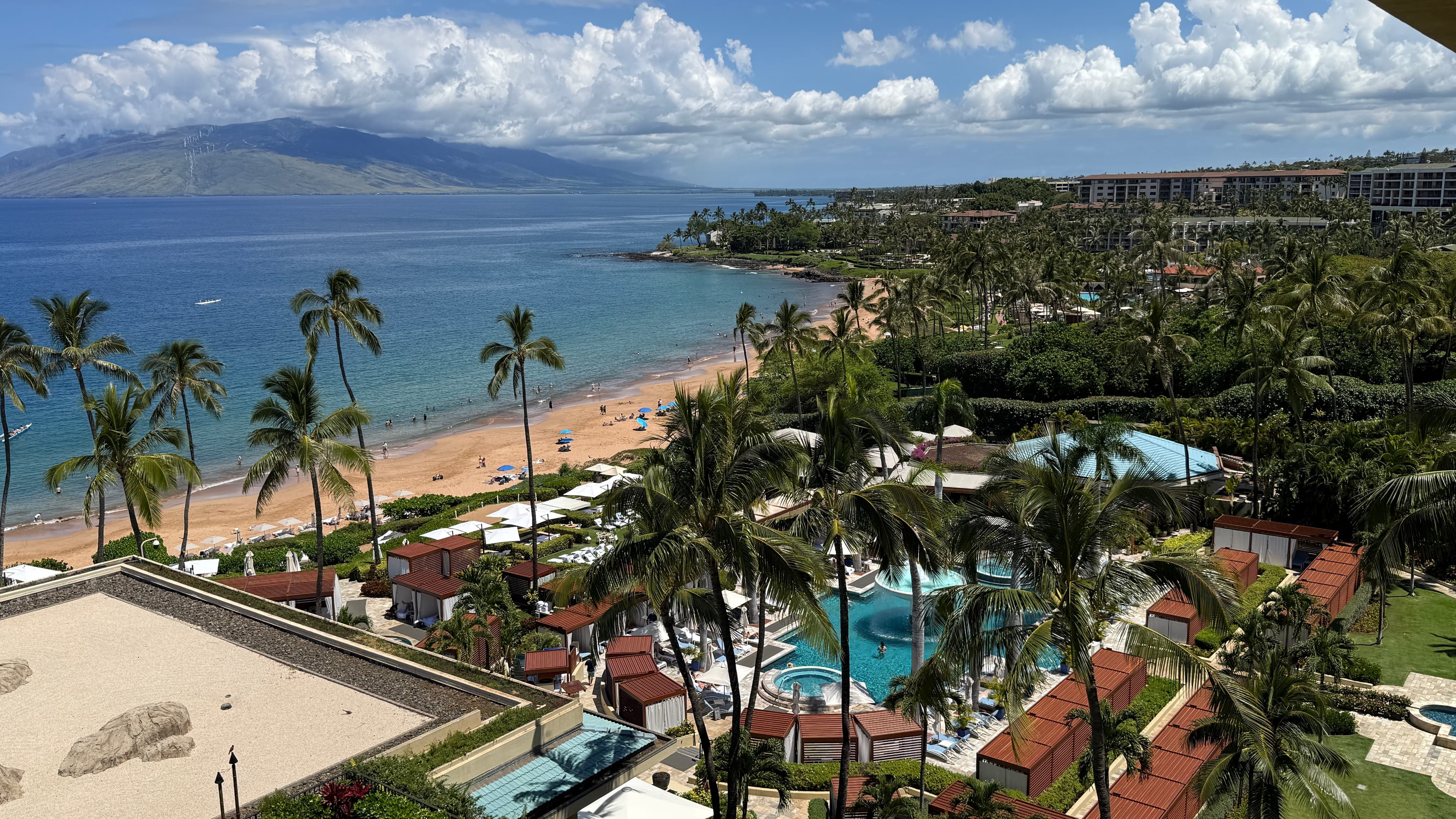 Four Seasons Resort Maui at Wailea pool deck overlooking the ocean